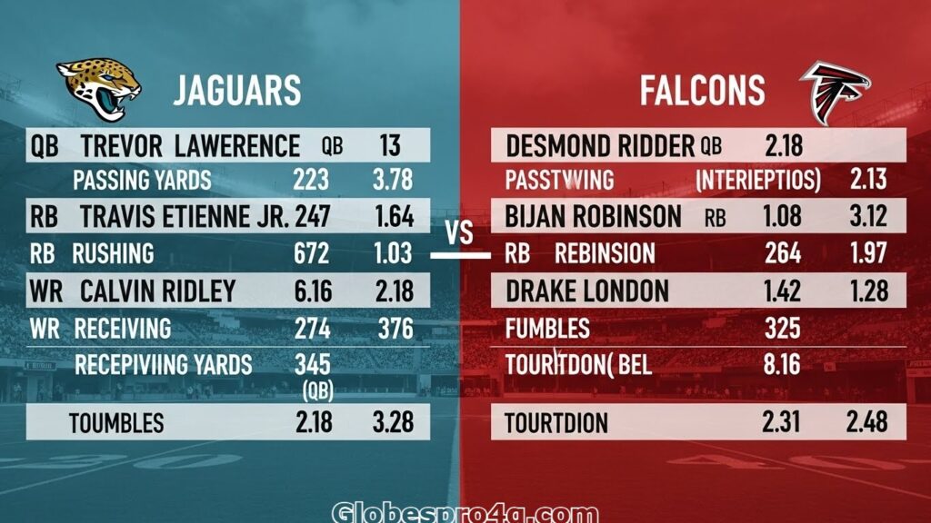 Jacksonville Jaguars vs Atlanta Falcons Match Player Stats