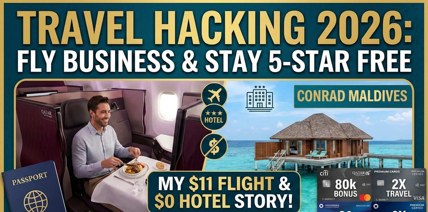 Travel Hacking 2026: How I Fly Business Class for $11 and Stay in 5-Star Hotels for Free (Without Spending Extra)